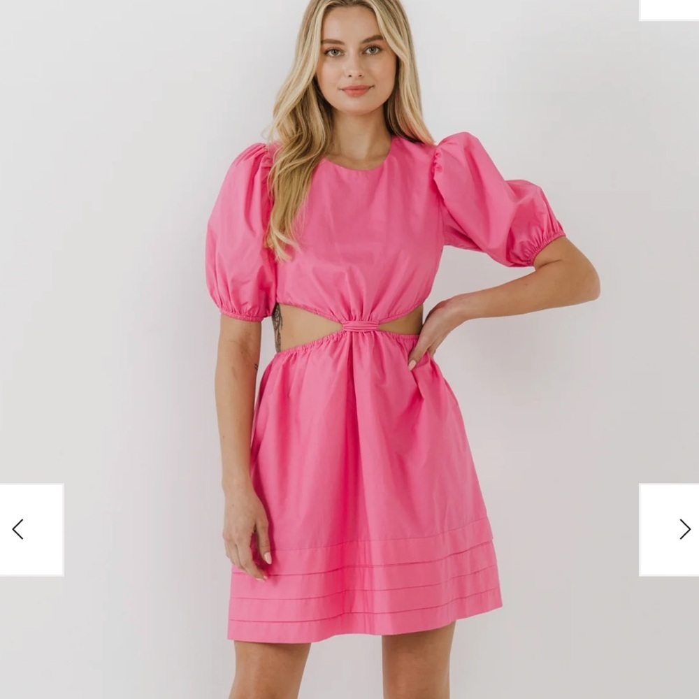 NWOT English Factory Pleats with Cut Out Detail Mini Dress